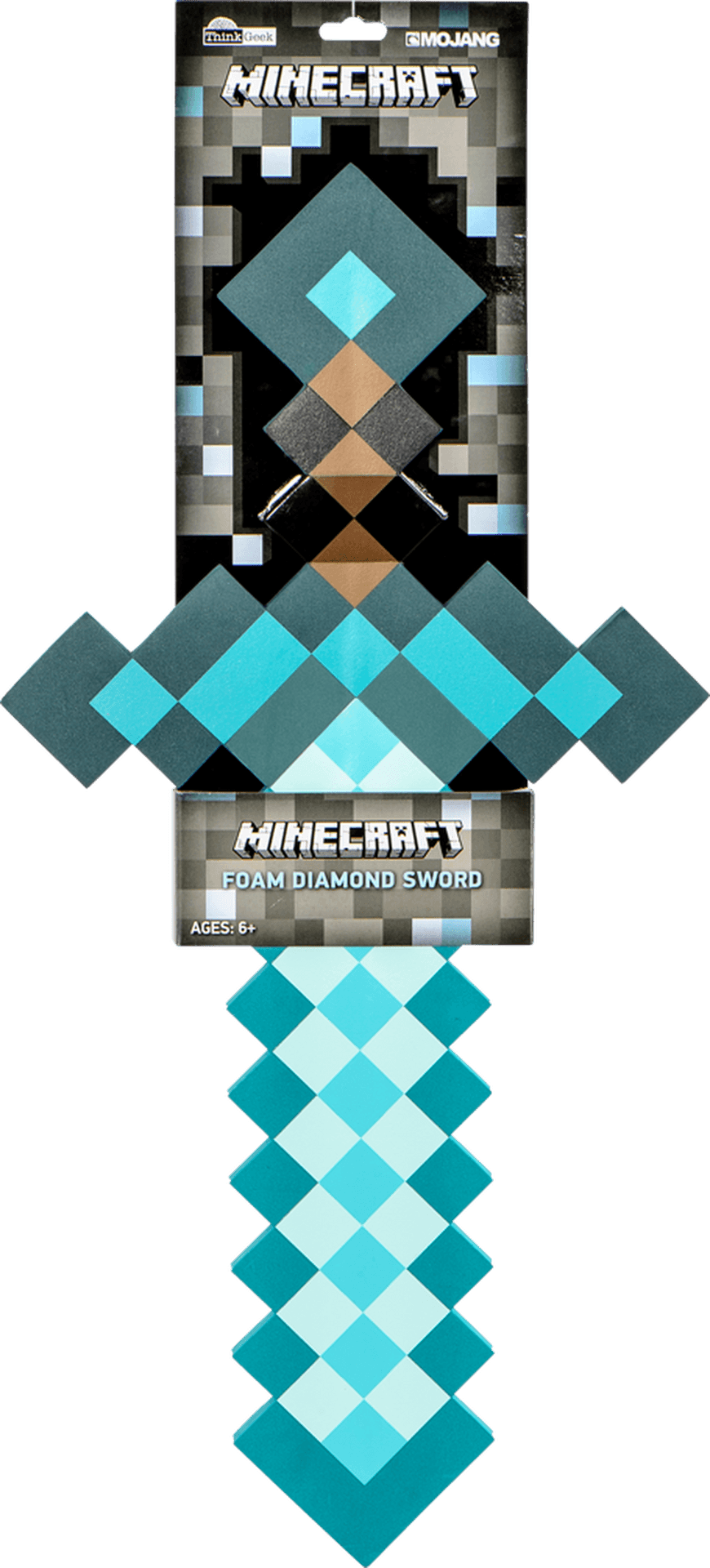 Minecraft Foam Diamond Sword Packaging PNG Image