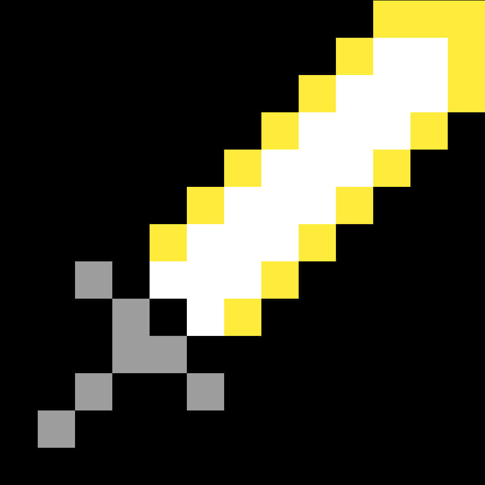 Minecraft_ Gold_ Sword_ Pixel_ Art PNG Image