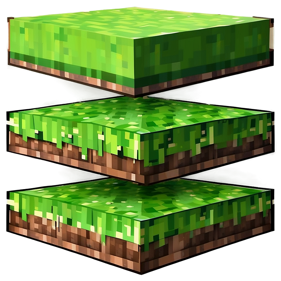 Minecraft Grass Block Flat Design Png Oit95 PNG Image