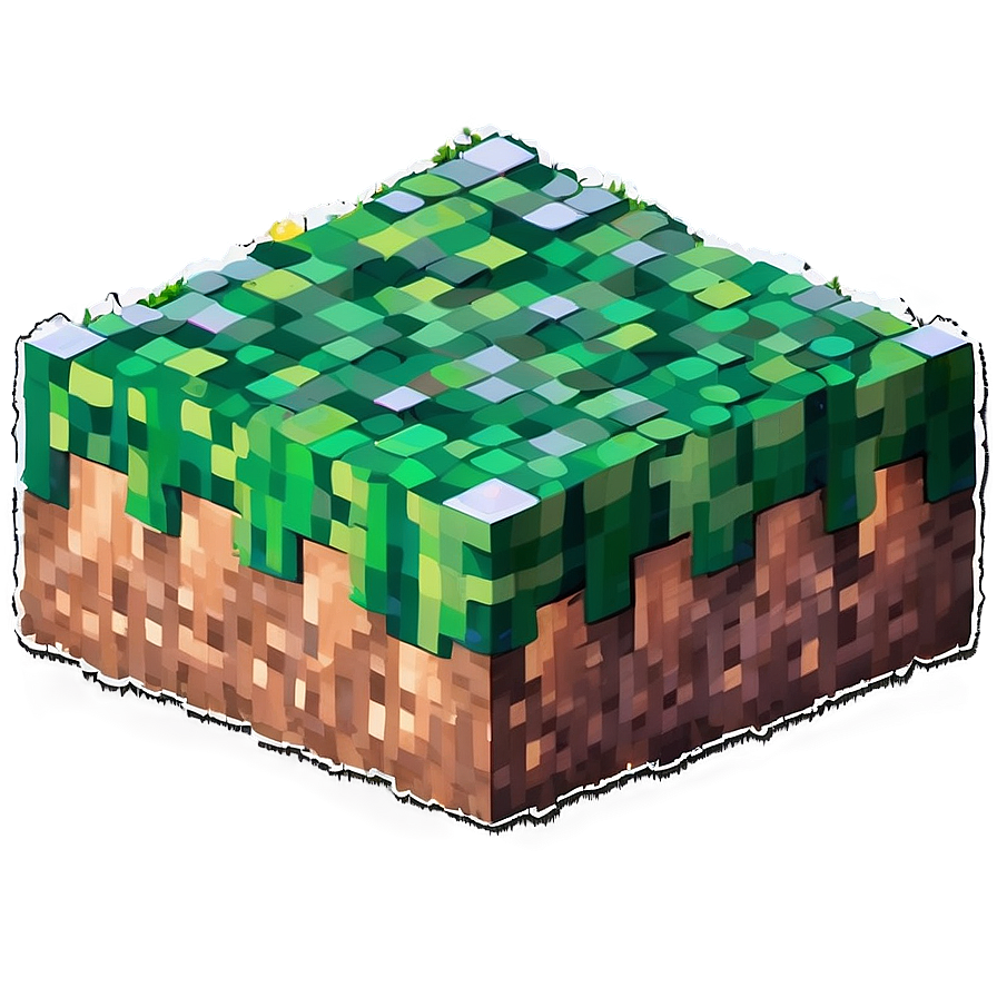 Minecraft Grass Block Isometric Png Kva67 PNG Image