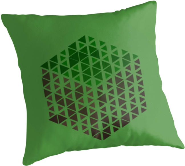 Minecraft Grass Block Pillow Design PNG Image