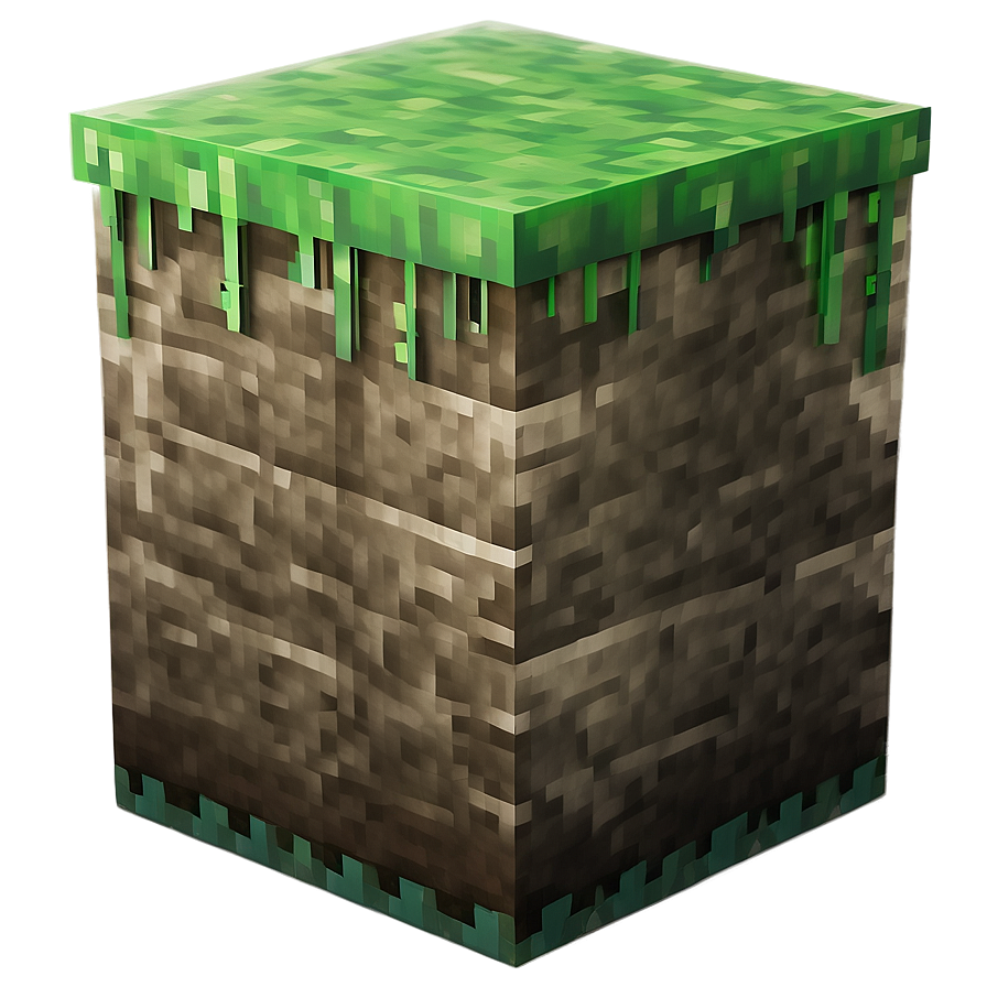 Minecraft Grass Block With Roots Png Dwl PNG Image