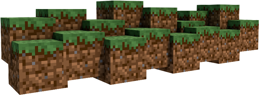 Minecraft Grass Blocks Array PNG Image