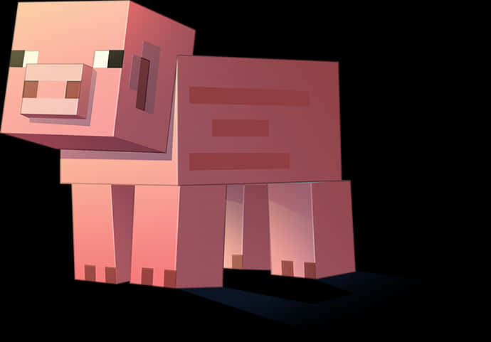 Minecraft Pig Character PNG Image