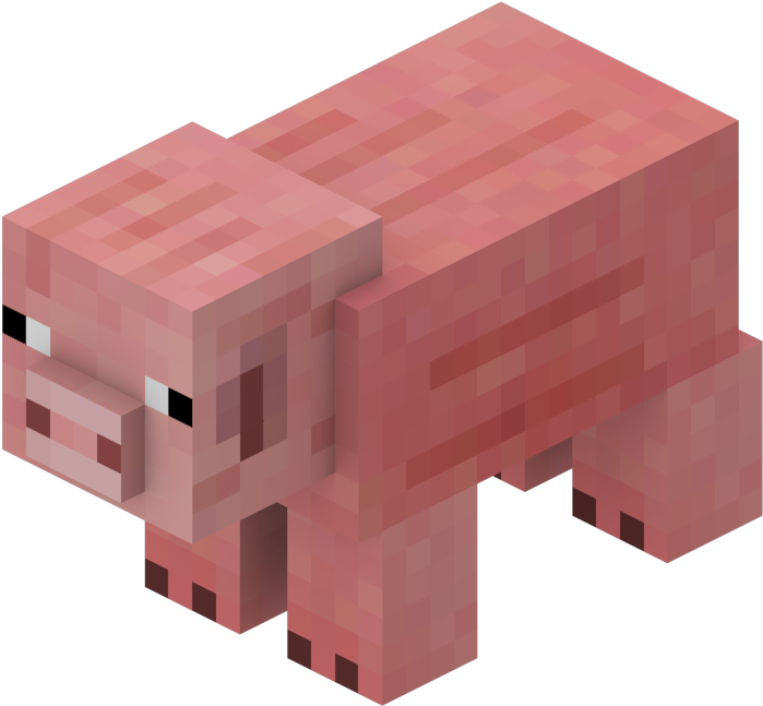 Minecraft Pig Model.png PNG Image