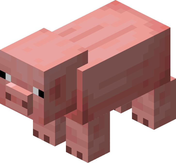 Minecraft Pig Model.png PNG Image