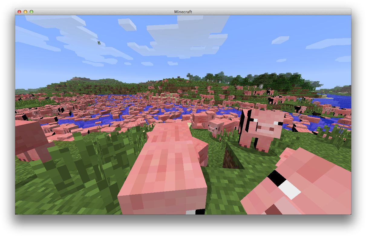 Minecraft Pig Overpopulation Screenshot PNG Image