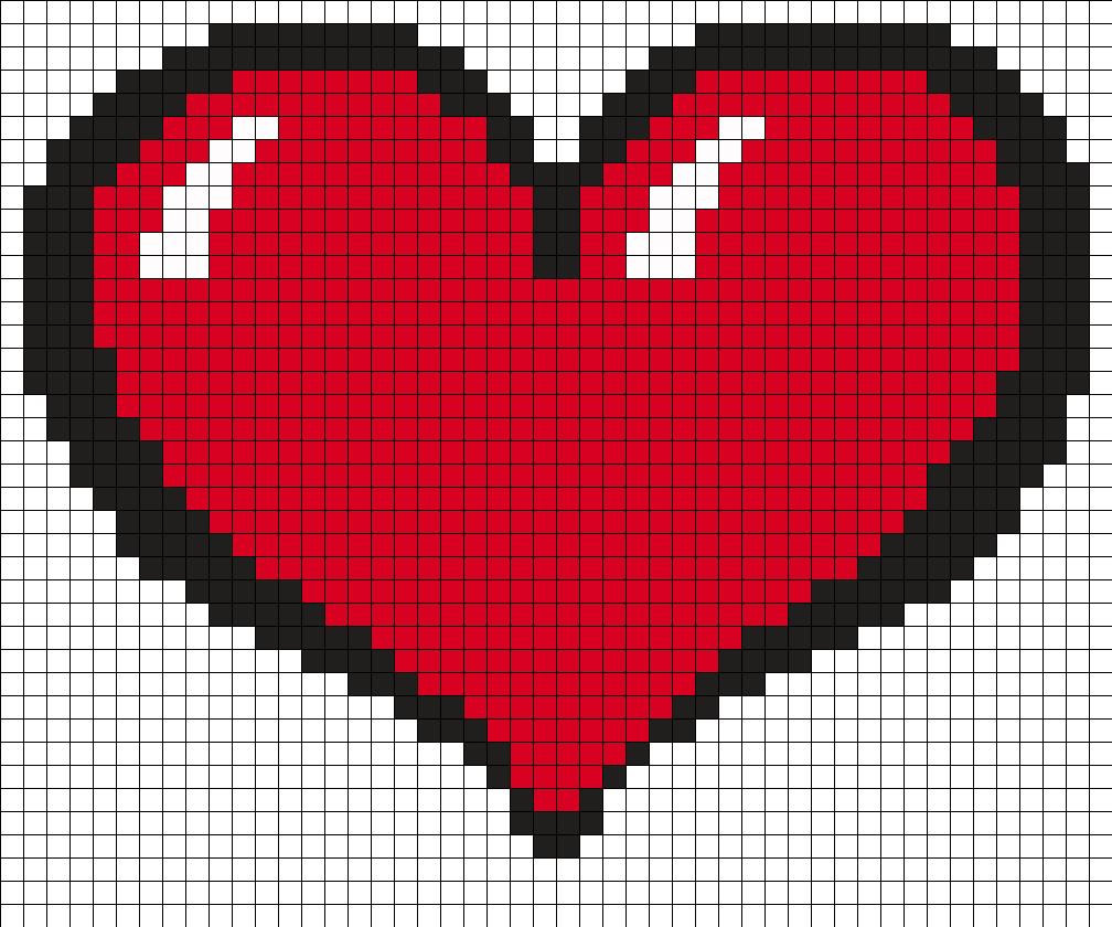 Minecraft Pixel Art Heart.png PNG Image