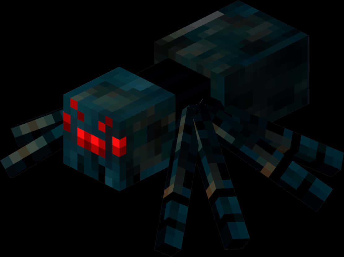 Minecraft_ Spider_ In_ Darkness PNG Image