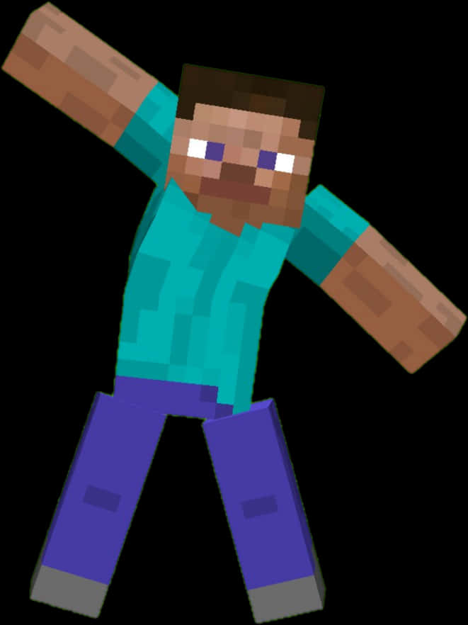 Minecraft_ Steve_ Character_ Pose PNG Image