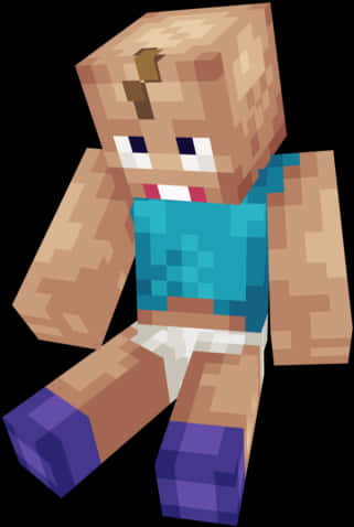 Minecraft Steve Character Render PNG Image