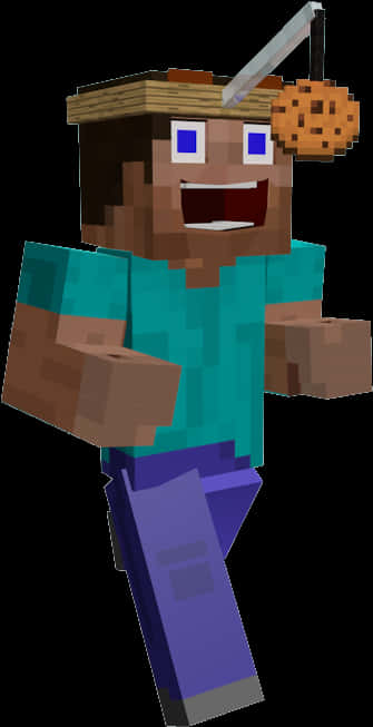 Minecraft Steve Cookie Hat Smile PNG Image