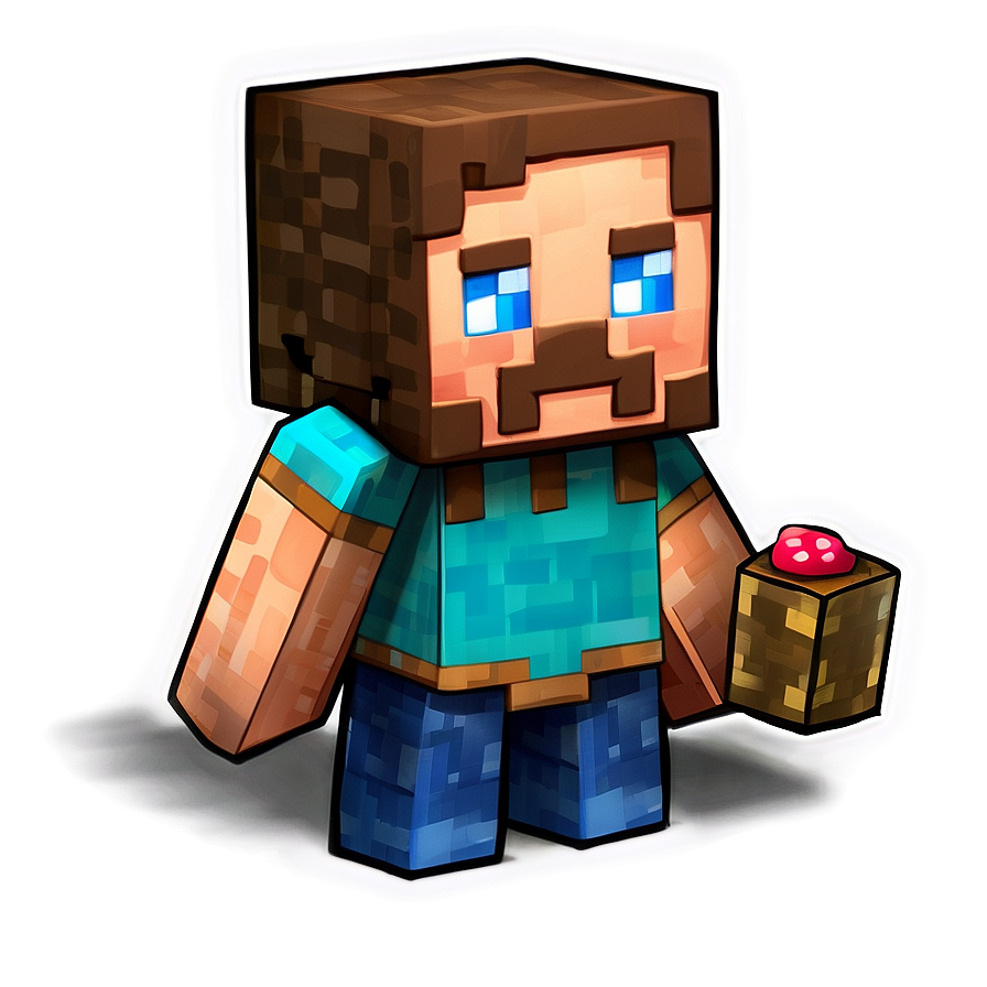 Minecraft Steve With Cake Png 05232024 PNG Image