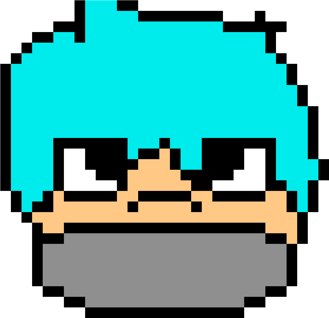 Minecraft Style Pixelated Face PNG Image