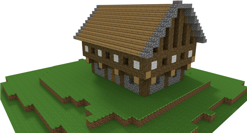 Minecraft Style Virtual Mansion Model PNG Image