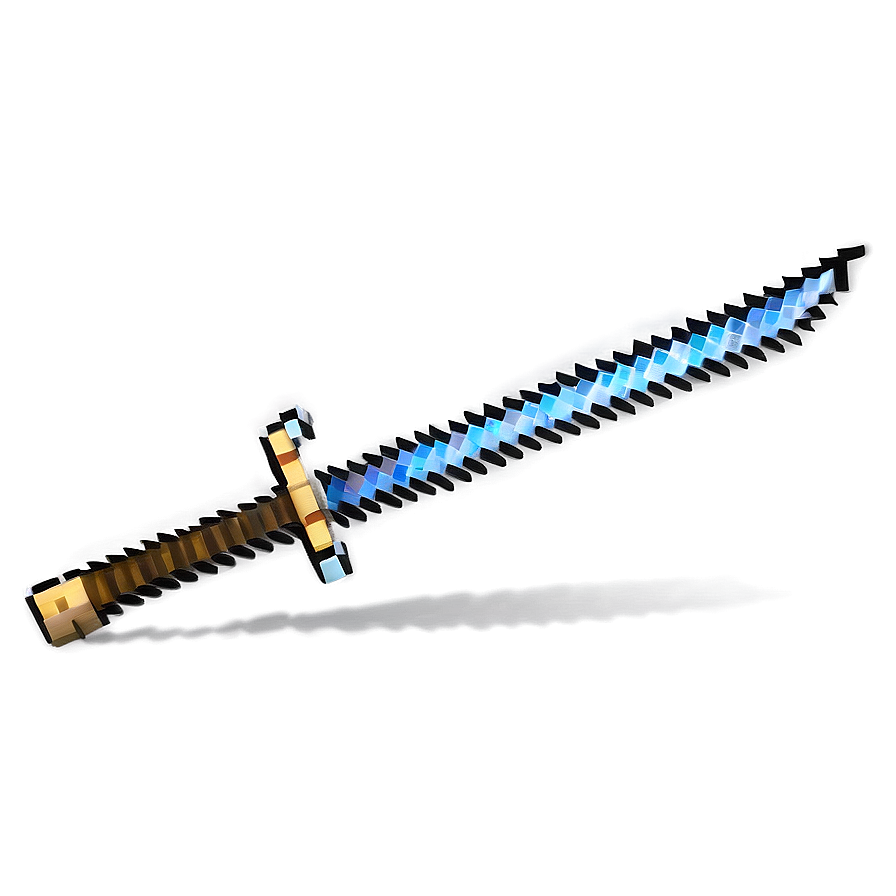 Minecraft Sword In Action Scene Png Mcc42 PNG Image