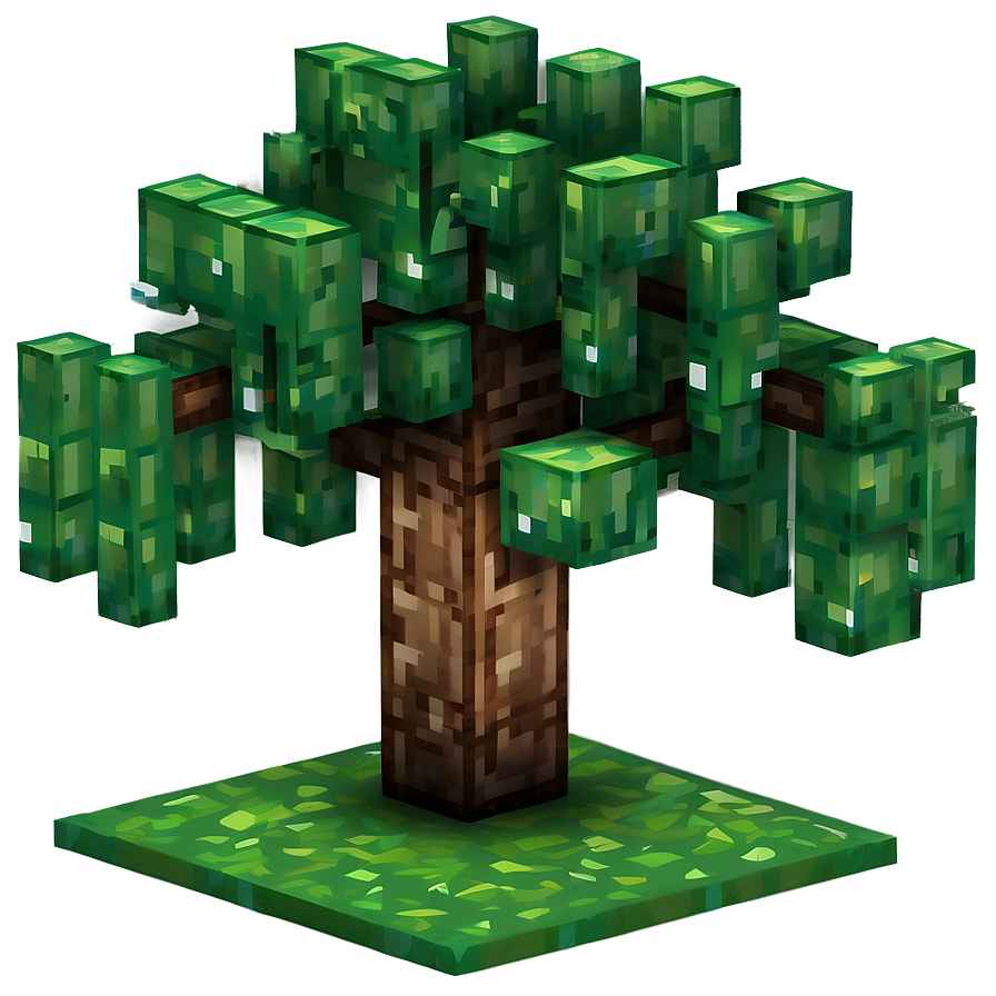 Minecraft Tree With Vines Png Yyh PNG Image