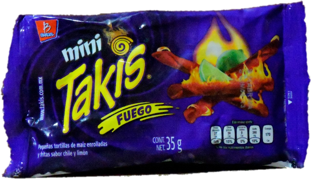 Mini Takis Fuego Snack Package PNG Image