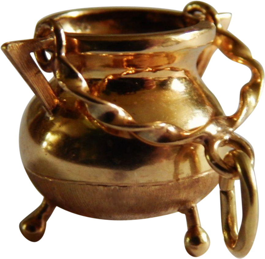 Miniature Golden Cauldron Image PNG Image