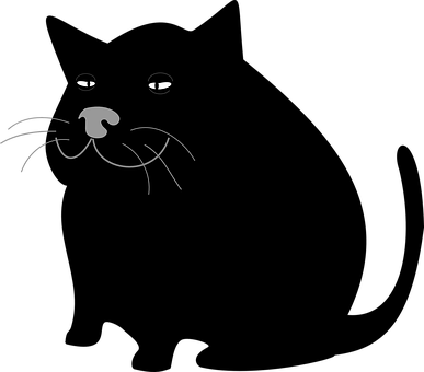 Minimalist Black Cat Graphic PNG Image