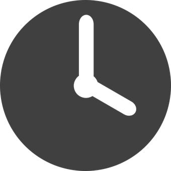 Minimalist Black Clock Face PNG Image