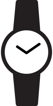 Minimalist Black Smartwatch Silhouette PNG Image