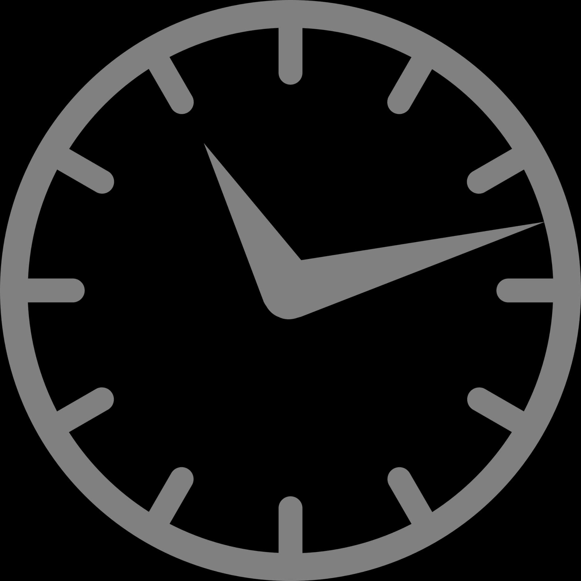 Minimalist Blackand White Clock Design PNG Image