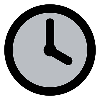 Minimalist Blackand White Clock Icon PNG Image