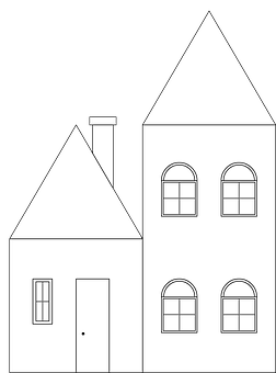 Minimalist Blackand White House Illustration PNG Image