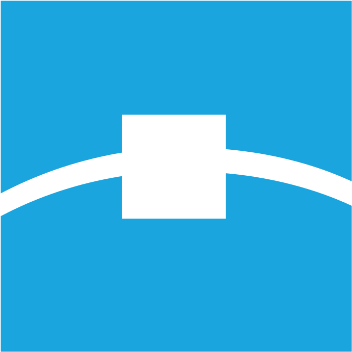 Minimalist Blue Bridge Graphic PNG Image