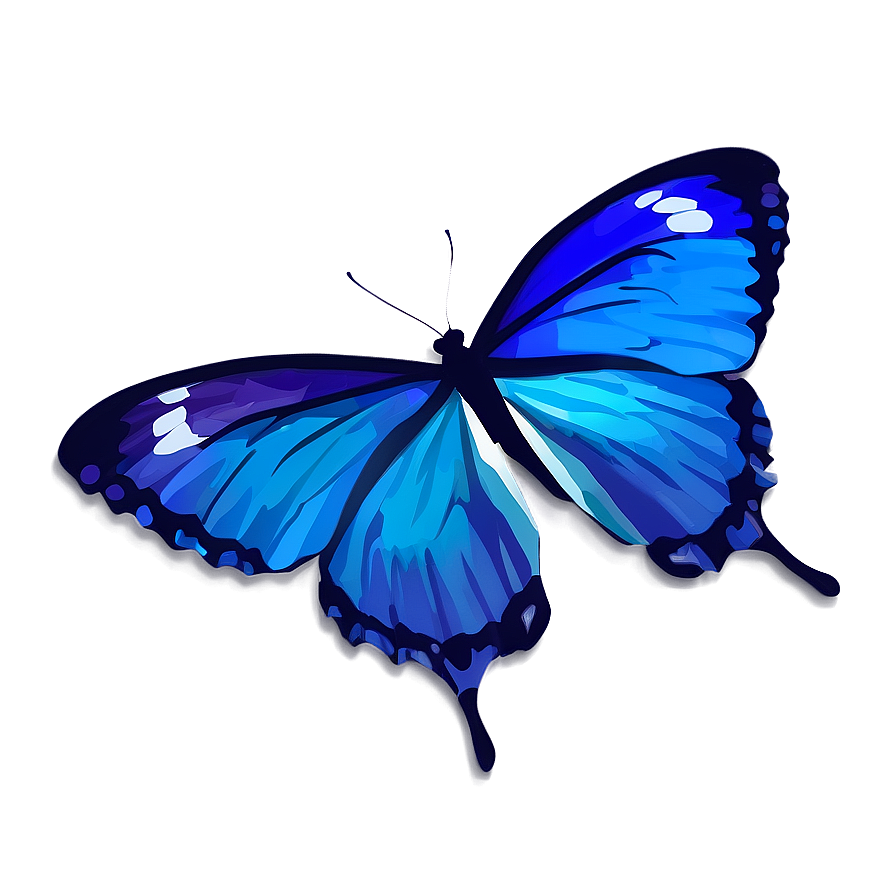 Minimalist Blue Butterfly Icon Png Hxf PNG Image