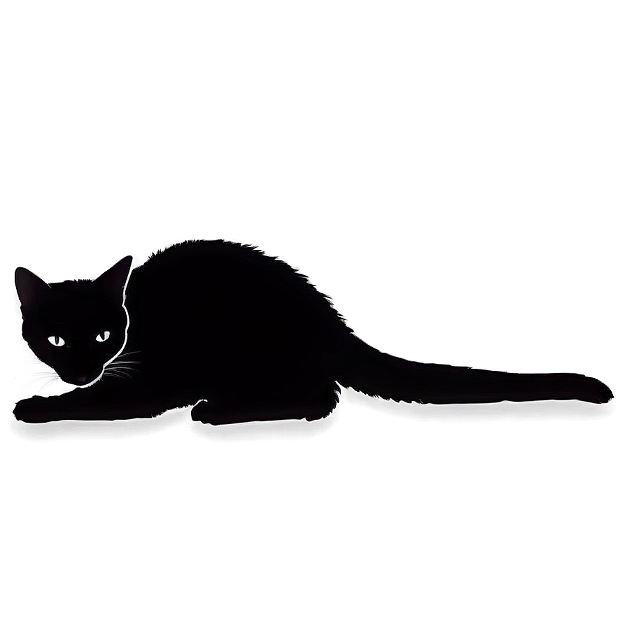 Minimalist Cat Silhouette Png 06122024 PNG Image