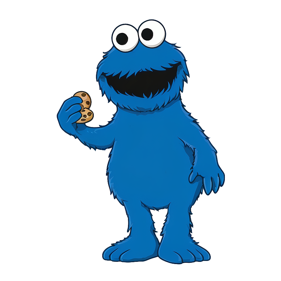 Minimalist Cookie Monster Png 05212024 PNG Image