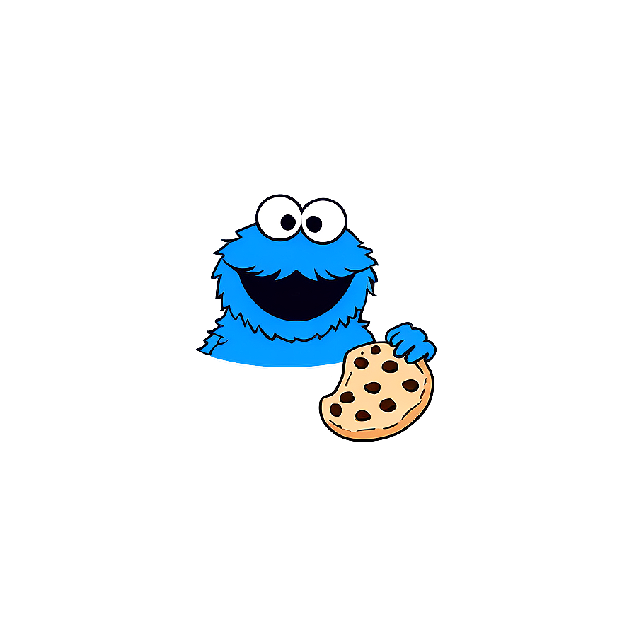 Minimalist Cookie Monster Png Pqs PNG Image