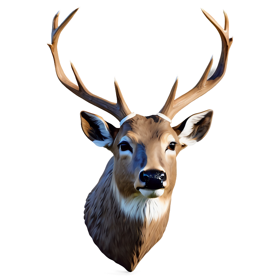 Minimalist Deer Head Artwork Png Ced42 PNG Image