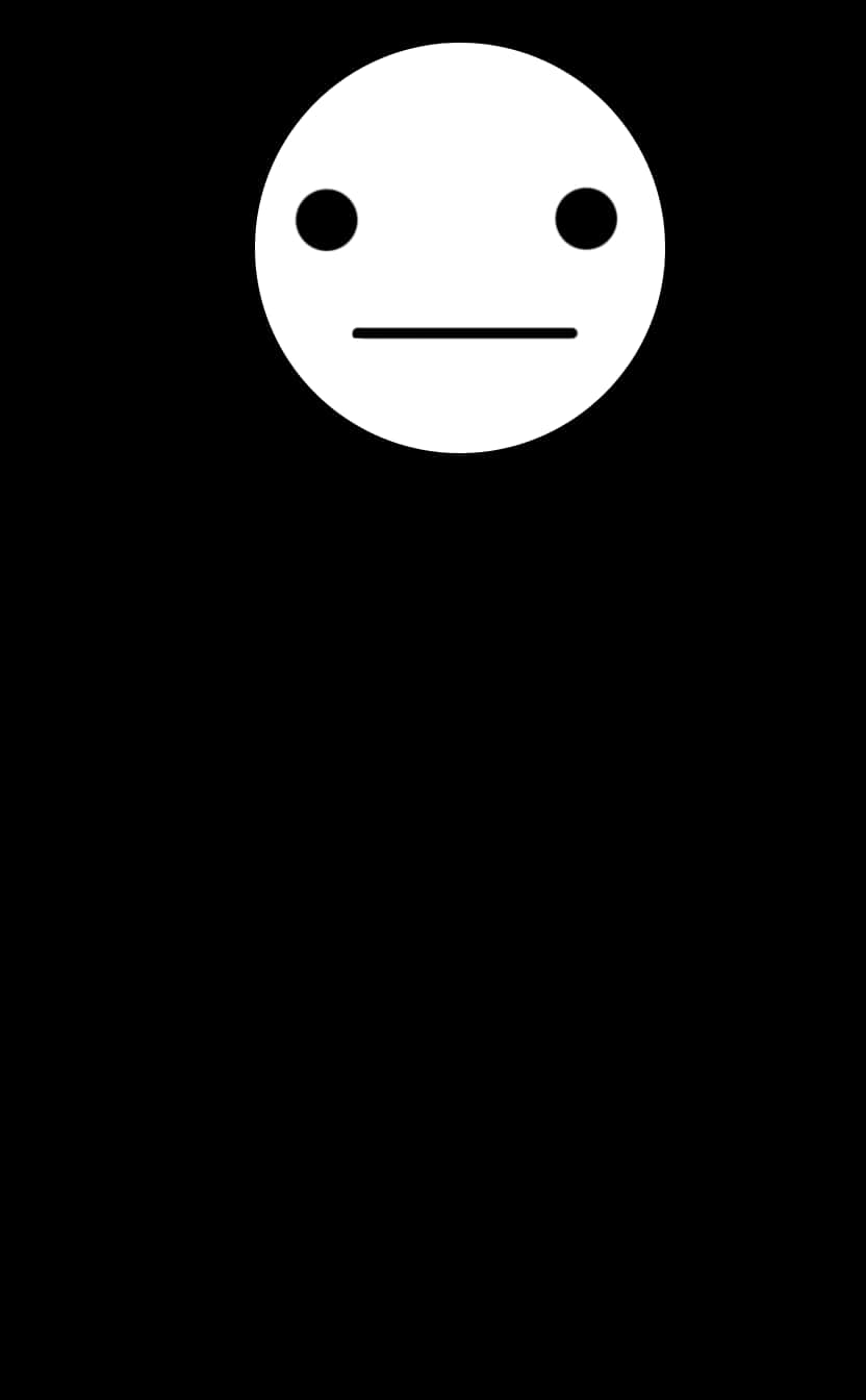 Minimalist Expressionless Face Graphic PNG Image