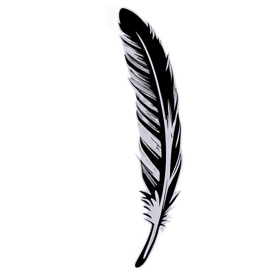 Minimalist Feather Outline Png 05042024 PNG Image