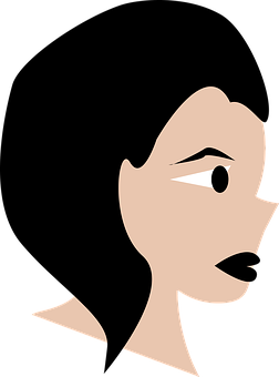 Minimalist Female Profile Cartoon PNG Image