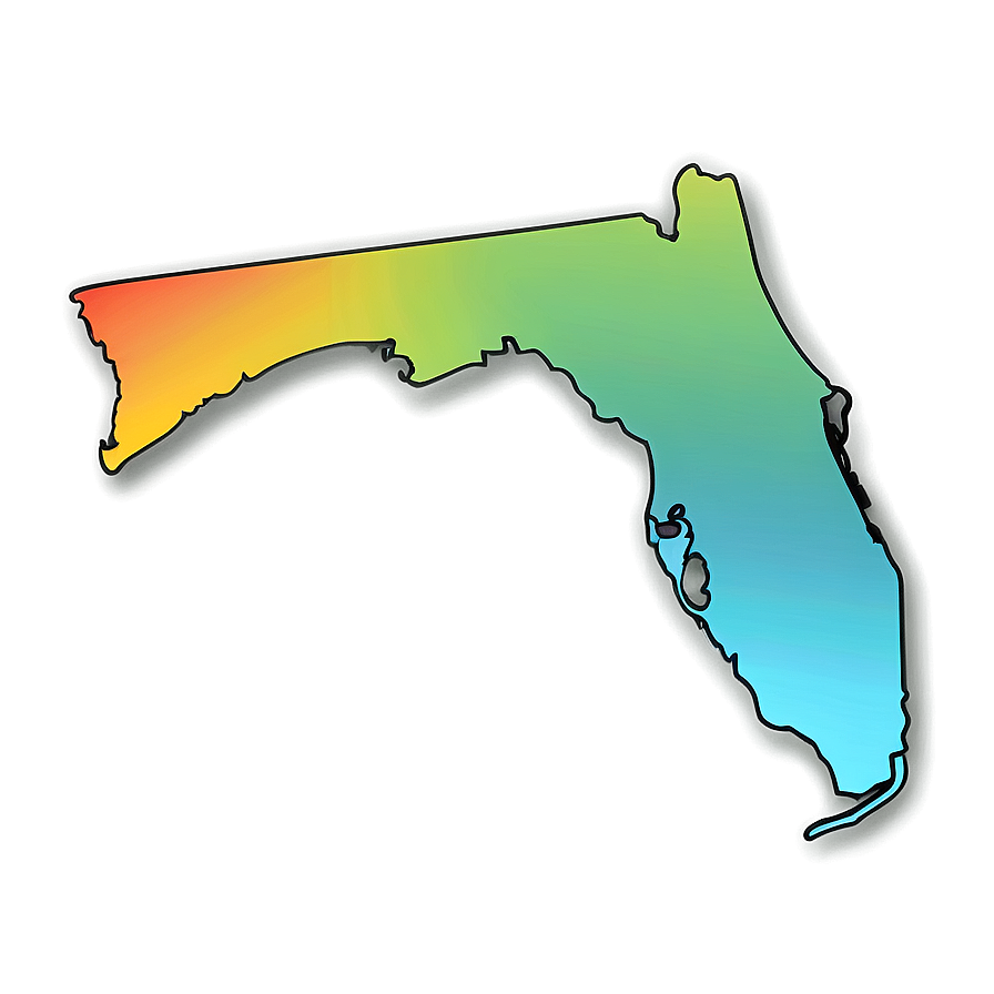 Minimalist Florida Outline Design Png 24 PNG Image