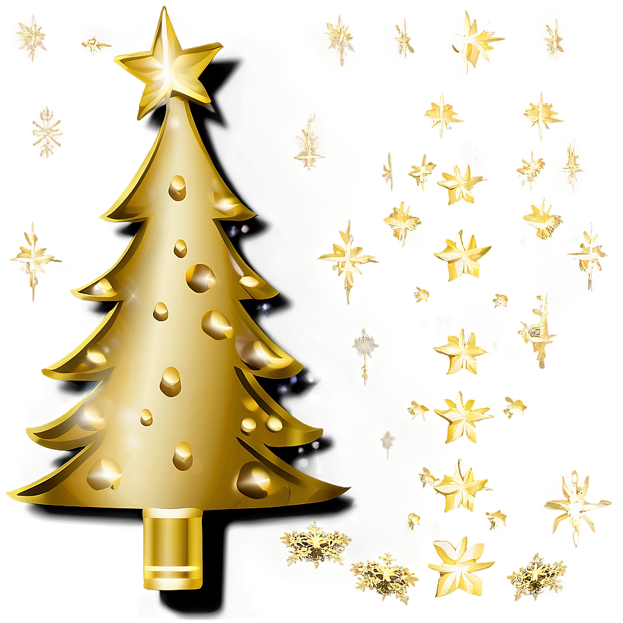 Minimalist Gold Christmas Tree Decor Png 59 PNG Image