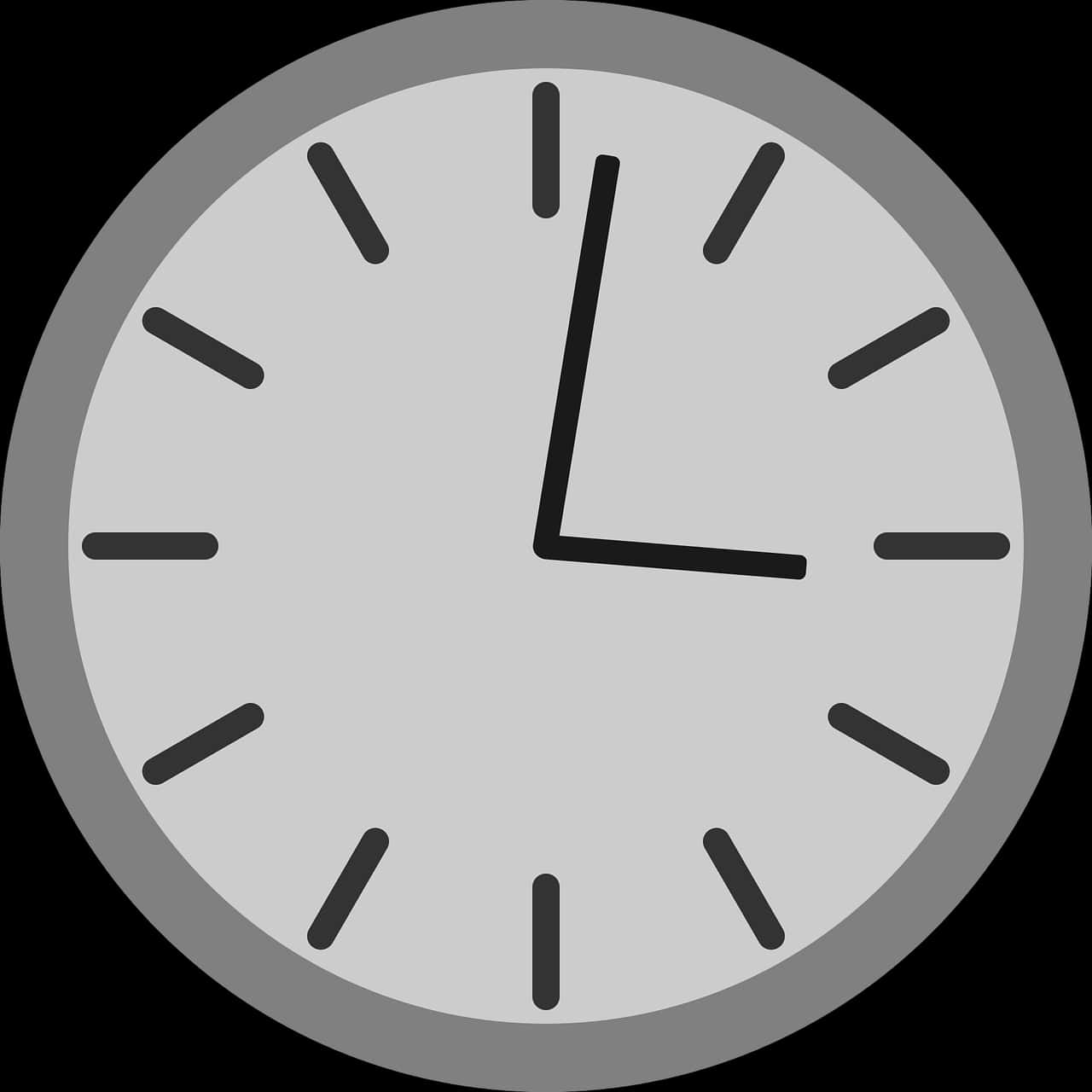 Minimalist Grey Wall Clock PNG Image