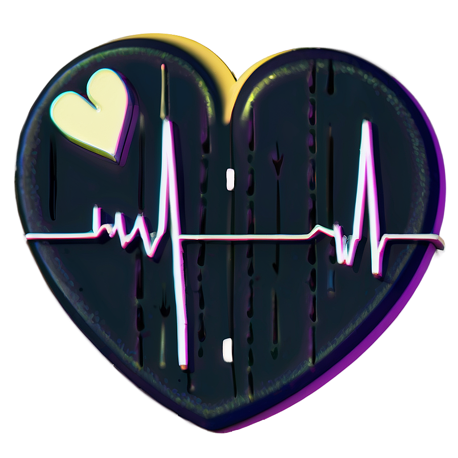 Minimalist Heartbeat Line Sketch Png Bur PNG Image