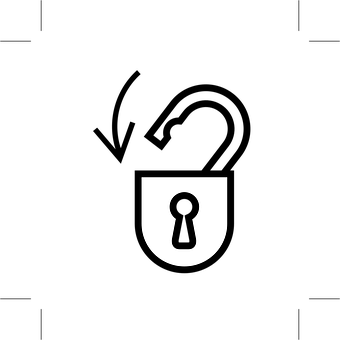 Minimalist Lock Shield Icon PNG Image