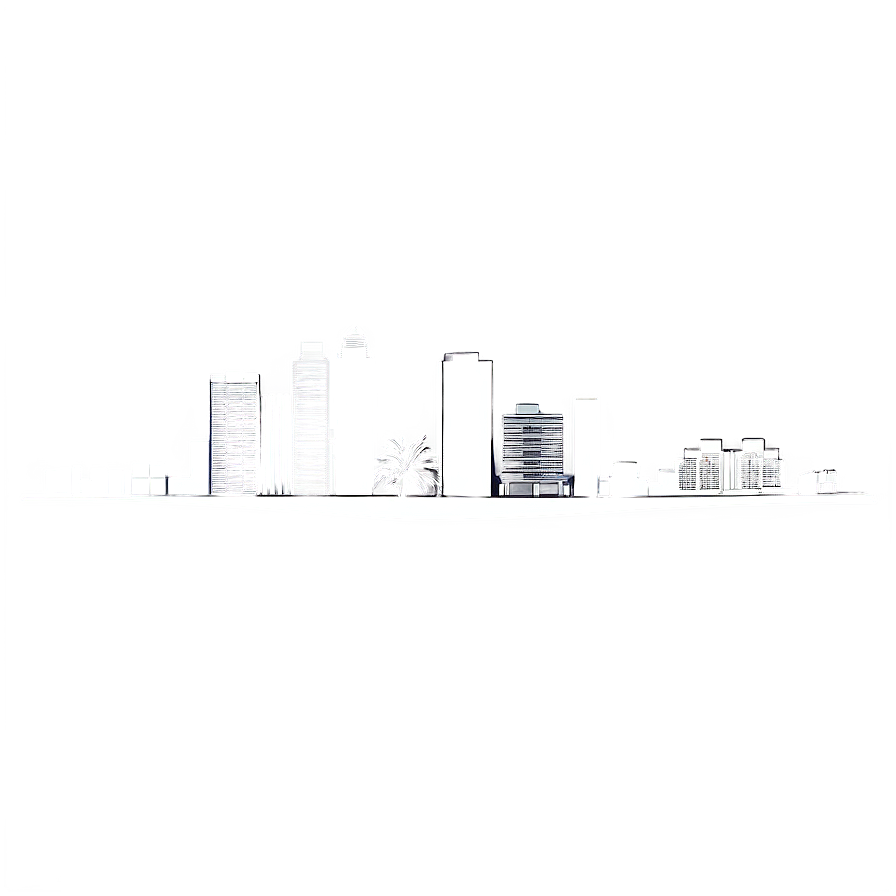 Minimalist Miami Skyline Drawing Png 86 PNG Image