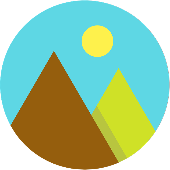 Minimalist Mountain Sunrise PNG Image