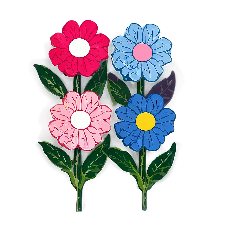 Minimalist Murakami Flower Outline Png Pvp92 PNG Image