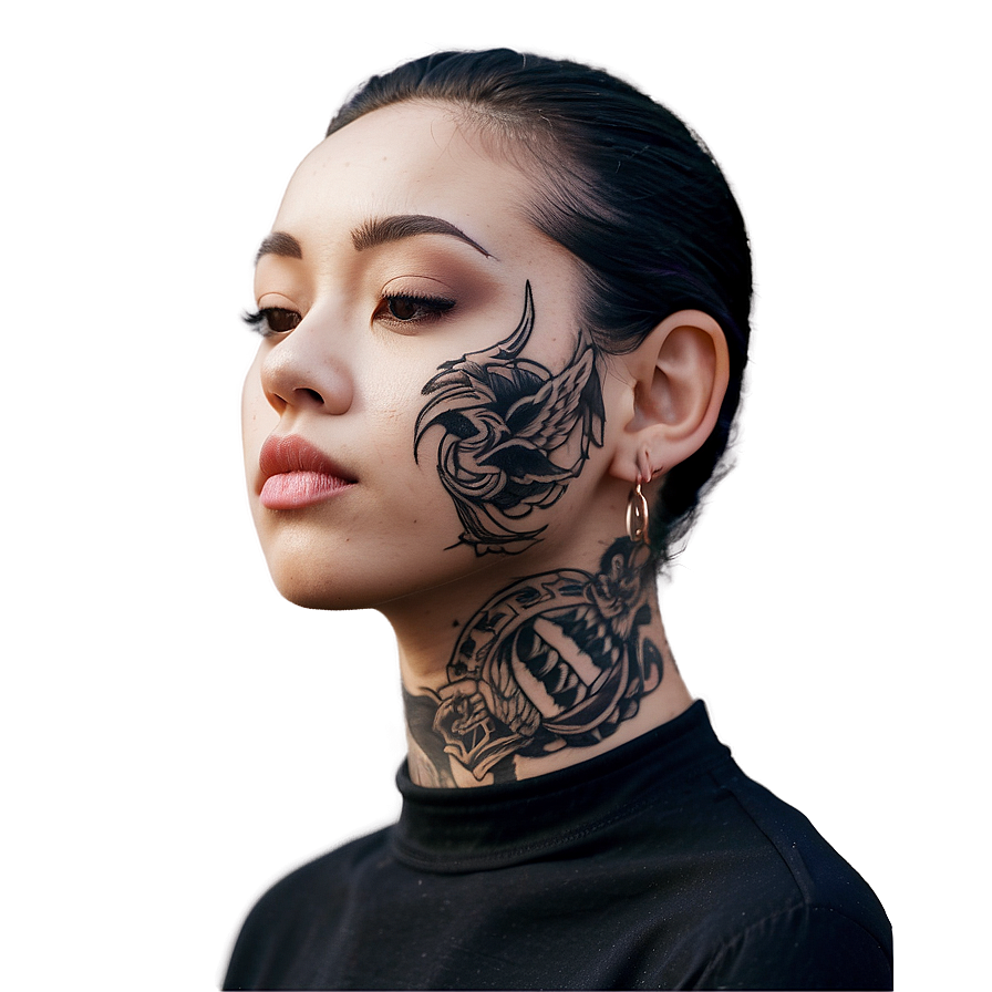 Minimalist Neck Tattoo Collection Png Dvg PNG Image