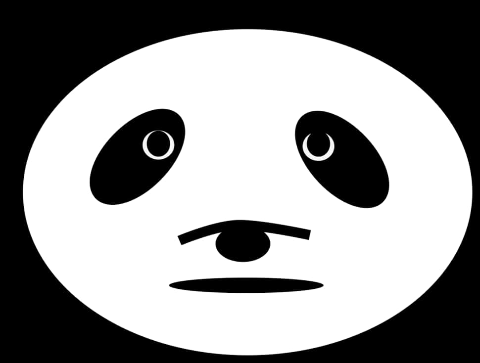 Minimalist Panda Face Graphic PNG Image