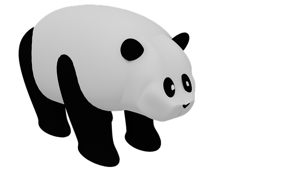 Minimalist Panda Graphic PNG Image