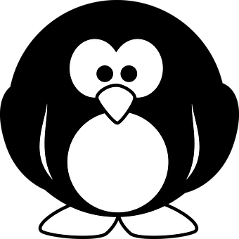 Minimalist Penguin Graphic PNG Image